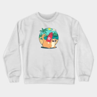 The Cat on the Beach Crewneck Sweatshirt